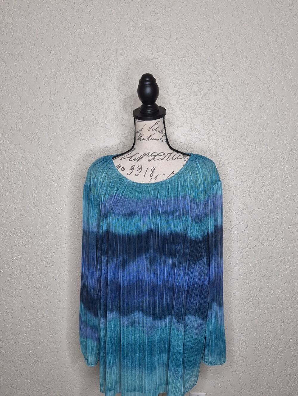 Terra & Sky Tie Dye Top Size 3X (24W-26W)